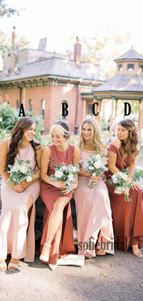 Simple Scoop Floor-length Cheap Bridesmaid Dresses,SFWG00340