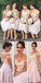 Off Shoulder Knee Length Appliques Cute Bridesmaid Dresses, PD0252