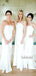 Simple Spaghetti Straps White Cheap Bridesmaid Dresses,SFWG00370