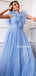 Popular A-line Tulle Simple Long Prom Dresses,For Party,SFPD0120