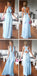 Cheap Simple Convertible Blue Long Bridesmaid Dresses for Summer Beach Wedding Party, WG59