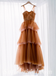 Elegant Tulle Off Shoulder Sleeveless A-Line Long Prom Dresses,SFPD0601
