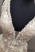 A-line V-neck Appliques Beading Tulle Prom Dresses, PD0989