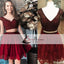 2 Pieces Beaded Lace Homecoming Dresses, Lovely Short Prom Dresses, Homecoming Dresses, SF0095