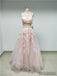 2-Pieces Light Pink Lace Tulle Prom Dresses_US4, SOD002