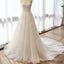 Charming Sweetheart Long A-line Appliques Ivory Tulle Wedding Dresses, WD0153