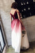 A-line Floor-length V-neck Long Tulle Lace Up Back Prom Dresses, PD0082