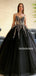 Elegant Spahgetti Straps Tulle A-line Long Prom Dresses Online,SFPD0115