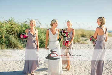 V-neck Slit A-lien Bridesmaid Dresses, Cheap Bridesmaid Dresses, Grey Bridesmaid Dresses, PD0488