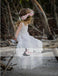 White Tulle Lace Strap Lovely Floral Flower Girl Dresses, Popular Flower Girl Dresses, FG084