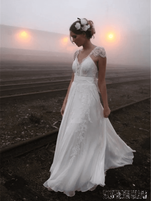 Beach Wedding Dress with Skirt Slit | Sophia Tolli