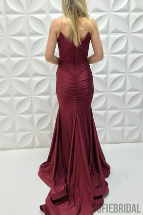 Spaghetti Long Mermaid Front Slit Prom Dresses, Cheap Prom Dresses , PD0780