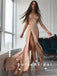 Mermaid V-Neck Spaghetti Straps Split Side Cheap Long Prom Dresses,SFPD0066