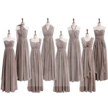Most Popular Convertible Chiffon Gray Formal Online Cheap Long Bridesmaid Dresses for Wedding Party, WG68