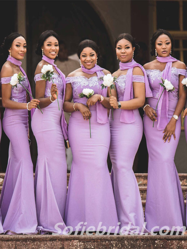 Purple Crepe And Lace Off The Shoulder Mermaid Floor Length Bridesmaid SofieBridal Purple Crepe And Lace Off The Shoulder Mermaid Floor Length Bridesmaid SofieBridal