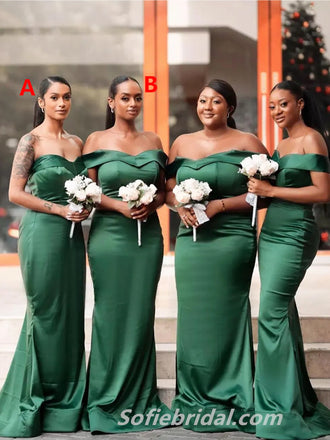 Sexy Mismatched Sleeveless Mermaid Floor Length Bridesmaid Dressses, SFWG00450