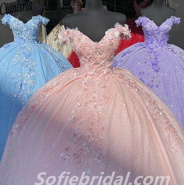 Elegant Pink Tulle Sweetheart Ball Gown Long Prom Dresses With Applique,SFPD0294