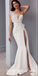 Elegant White Satin Sweetheart Sleeveless Side Slit Mermaid Long Prom Dresses With Belt,SFPD0430