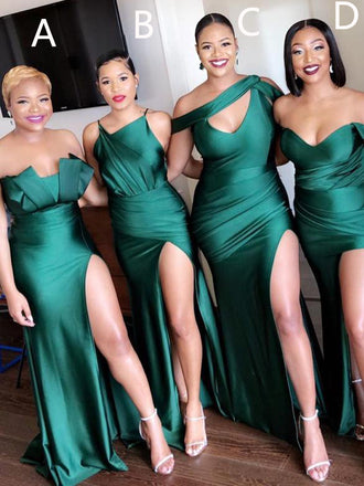 Mismatched Emerald Green Mermaid Cheap Bridesmaid Dresses Online,BD2026