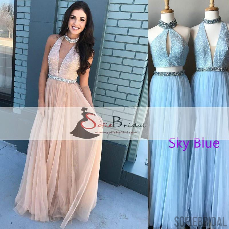 V-neck Shiny Beaded Top Prom Dresses, Tulle Prom Dresses, Popular Prom Dresses, PD0430