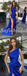 Sexy Royal-Blue Satin Strapless Side Slit Mermaid Long Prom Dresses With Trailing,PD0752