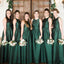 Green Satin Bridesmaid Dresses, A-line Bridesmaid Dresses, Long Bridesmaid Dresses, PD0513