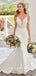 Mermaid Spaghetti Straps Lace Long Wedding Dresses,SFWD0007