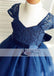 Royal Blue Lace Tulle Flower Girl Dresses, Lovely Cheap Flower Girl Dresses, FG085