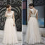 Charming Simple Design Ivory High Waist Rhinestone Wedding Party Dresses, WD0070