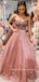 A-Line Sweetheart Tulle Long Prom Dresses With Beading,SFPD0077