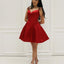 Red Satin Homecoming Dresses, Beaded Cute Homecoming Dresses, Popular Homecoming Dresses, SF0116