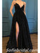 Sexy Sequin Spaghetti Straps V-Neck Side Slit Mermaid Long Prom Dresses,SFPD0251