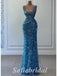 Sexy Sequin Spaghetti Straps V-Neck Mermaid Long Prom Dresses ,PD0763