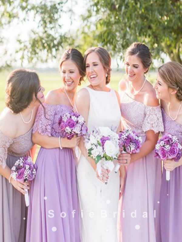 Mismatched Soft Satin One Shoulder Side Slit Mermaid Floor Length Bridesmaid Dresses, SFWG00558 Mismatched Soft Satin One Shoulder Side Slit Mermaid Floor Length Bridesmaid Dresses, SFWG00558