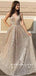 A-Line Deep V-Neck Sleeveless Cheap Long Prom Dresses Online,SFPD0081