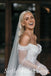 Shiny Elegant Off Shoulder Long Sleeve Mermaid Long Wedding Dresses,SFWD0071