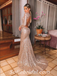 Elegant Sequin Long sleeve Deep V-Neck Open Back Mermaid Long Prom Dresses,SFPD0277