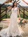 Mermaid High Neck Tassels Open Back Long Wedding Dresses With Lace,SFWD0008