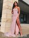 Sexy Pink Sequin Sweeetheart Sleeveless Side Slit Mermiad Long Prom Dresses,SFPD0511
