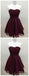Sweetheart Cute Simpe Maroon Short Lace Homecoming Dresses 2018, CM491
