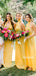 Simple V-neck A-line Floor-length Cheap Bridesmaid Dresses,SFWG00364