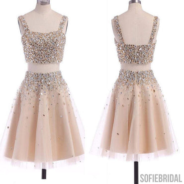 Popular two pieces sparkly unique homecoming prom gown dress,BD0098