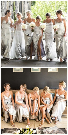 Mismatched Silver Bridesmaid Dresses, Long Bridesmaid Dresses, Popular Bridesmaid Dresses, PD0511