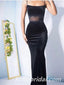 Sexy Black Mermaid Spaghetti Straps Cheap Long Prom Dresses,SFPD0227