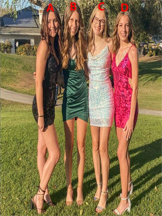 Mismatched Charming Spaghetti Straps Backless Embroidered Short Homecoming Dresses, HD0192