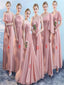 Mismatched Chiffon A-line Floor Length Long Bridesmaid Dresses,SFWG00403
