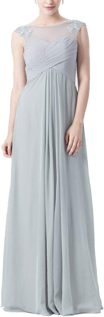 Chiffon Sleeveless Pleats A-line Floor Length Long Bridesmaid Dresses,SFWG00404