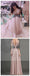 Dusty Pink V-neck Long Sleeve Chiffon Popular Prom Dresses Online,PD0112