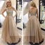 Charming Round Neck Rhinestone V-Back Prom Dresses, PD0307