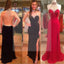Unique Side Slit Formal Prom Dresses, Custom Sexy Jersey Beaded Prom Dresses